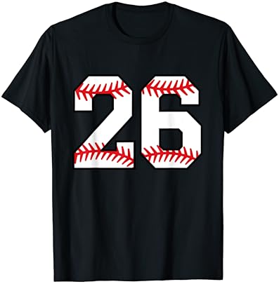 מספר 26 בייסבול | חולצת טריקו של מספר גופיות אהוב